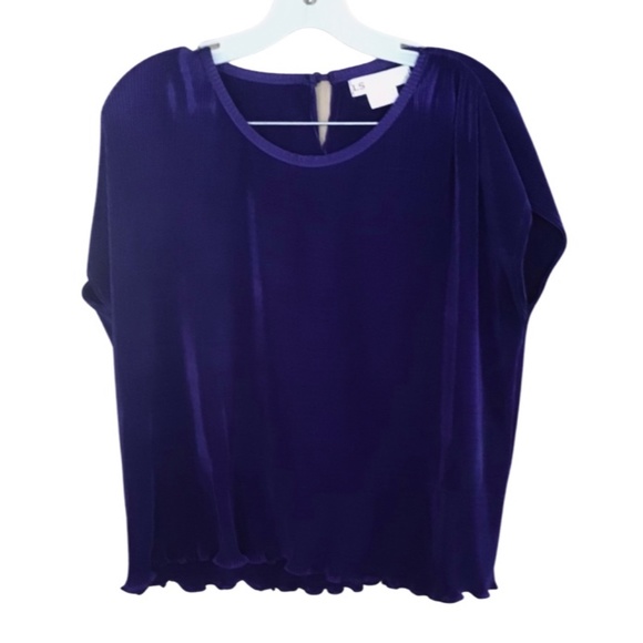 Vintage LS Collections Top/Skirt Set Size L Purple Liquid Knit - Picture 2 of 4